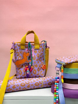 Preview: Kunstleder Happy Collection Leo by Cherry Picking flieder/braun